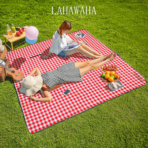 LAHAWAHA Machine Washable Extra Large Picnic & Beach Blanket Handy Mat Dual Layers Sandproof Waterproof