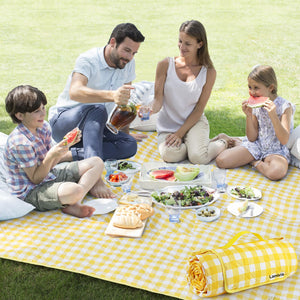 Lamivia Extra Large Picnic Blankets, 80''x80'' Washable Waterproof Foldable Oversized Picnic Mat Blanket
