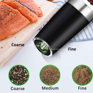 Khepri Gravity Electric Salt Ginder Pepper Grinder, Automatic Pepper and Salt Mill Grinder Battery-Operated with Adjustable Coarseness
