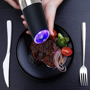 Khepri Gravity Electric Salt Ginder Pepper Grinder, Automatic Pepper and Salt Mill Grinder Battery-Operated with Adjustable Coarseness