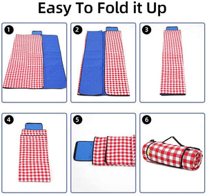 LAHAWAHA Machine Washable Extra Large Picnic & Beach Blanket Handy Mat Dual Layers Sandproof Waterproof