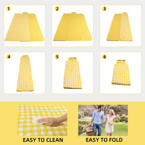 Lamivia Extra Large Picnic Blankets, 80''x80'' Washable Waterproof Foldable Oversized Picnic Mat Blanket